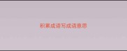 积累成语写成语意思