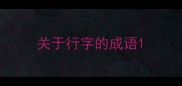 关于行字的成语