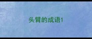 头臂的成语