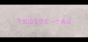 千里通电话打一个成语