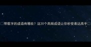 带载字的成语有哪些这20个高频成语让你秒变表达高手