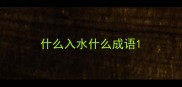 什么入水什么成语