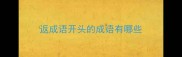 返成语开头的成语有哪些