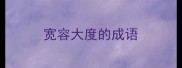 宽容大度的成语