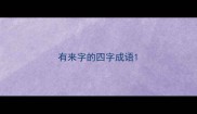 有来字的四字成语