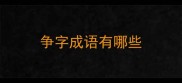 争字成语有哪些