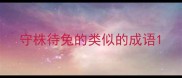 守株待兔的类似的成语