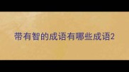 带有智的成语有哪些成语