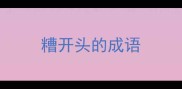 糟开头的成语