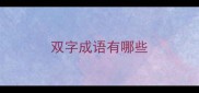 双字成语有哪些