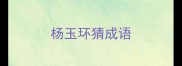 杨玉环猜成语