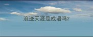 浪迹天涯是成语吗
