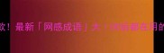 全网爆款最新网感成语大00后都在用的黑话新解