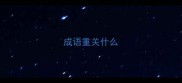 成语重关什么