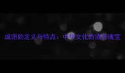 成语的定义与特点中华文化的语言瑰宝