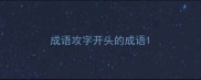 成语攻字开头的成语