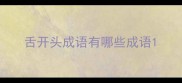 舌开头成语有哪些成语
