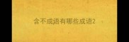 含不成语有哪些成语