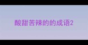 酸甜苦辣的的成语
