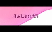 什么壮丽的成语