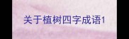 关于植树四字成语