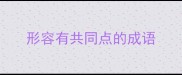 形容有共同点的成语