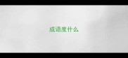 成语度什么
