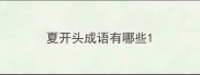 夏开头成语有哪些