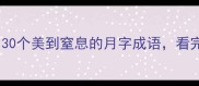 月字成语合集30个美到窒息的月字成语看完秒变诗词达人