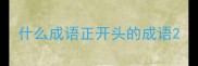 什么成语正开头的成语