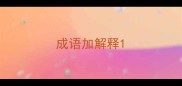 成语加解释