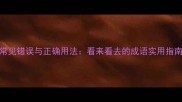 常见错误与正确用法看来看去的成语实用指南