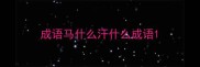 成语马什么汗什么成语