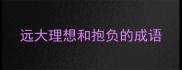 远大理想和抱负的成语