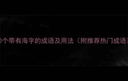 50个带有海字的成语及用法附推荐热门成语