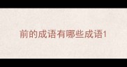 前的成语有哪些成语
