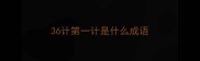 36计第一计是什么成语