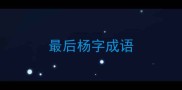 最后杨字成语
