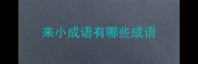 来小成语有哪些成语