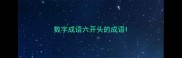 数字成语六开头的成语