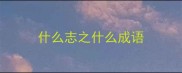 什么志之什么成语