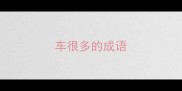 车很多的成语