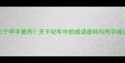 第三个甲字是丙天干纪年中的成语密码与丙字成语全