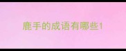 鹿手的成语有哪些