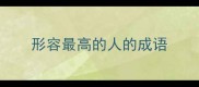 形容最高的人的成语