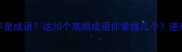 第三个字是成语这20个高频成语你掌握几个速来测试