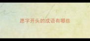 愿字开头的成语有哪些