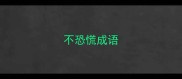 不恐慌成语