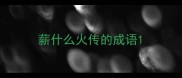 薪什么火传的成语