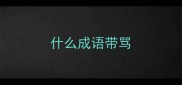 什么成语带骂